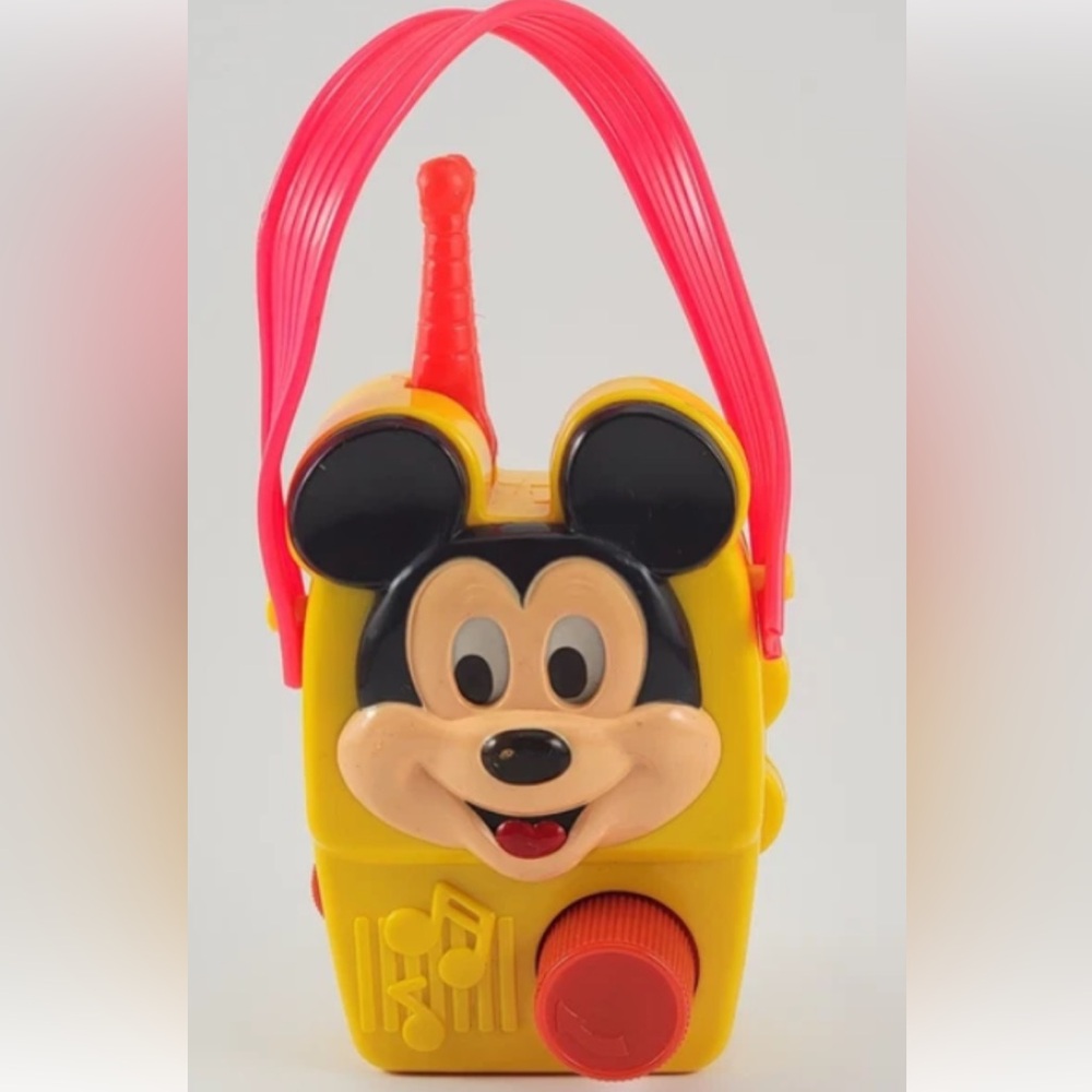 Vintage ILLICO Mickey Mouse Musical Radio Toy Walt Disney Productions Wind Up